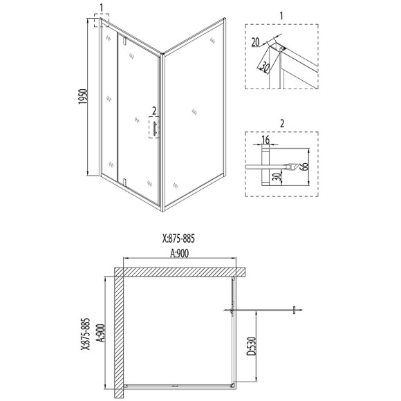 Душевой уголок Niagara Nova NG-6801-08 BLACK 90х90 профиль Черный стекло прозрачное Душевой уголок Niagara Nova NG-6801-08 BLACK 90х90 профиль Черный стекло прозрачное