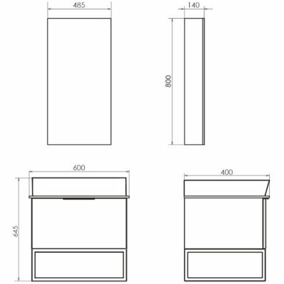 Тумба с раковиной Comforty Порто 60 00-00011395 подвесная Дуб дымчатый