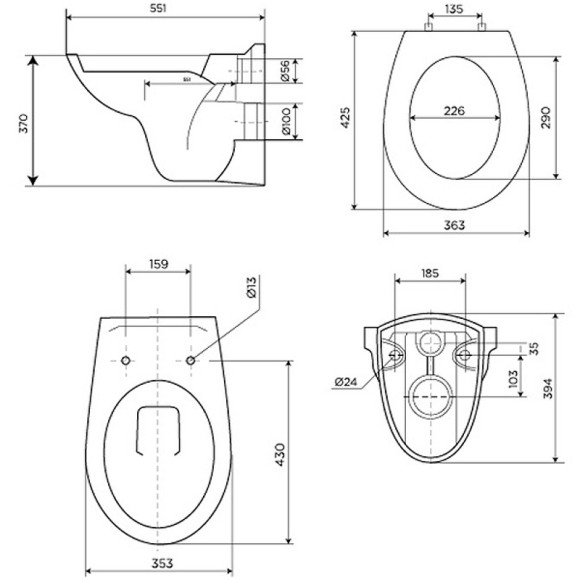 Унитаз Pestan Fluenta 40006460 подвесной с сиденьем Микролифт