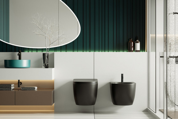 Биде Abber Bequem AC1150MB подвесное Черное матовое