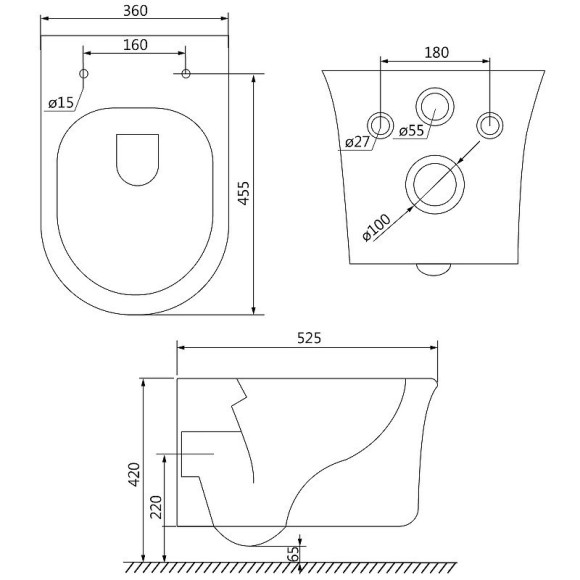 Унитаз Iddis Sena SENRDSEi25 подвесной с сиденьем Микролифт