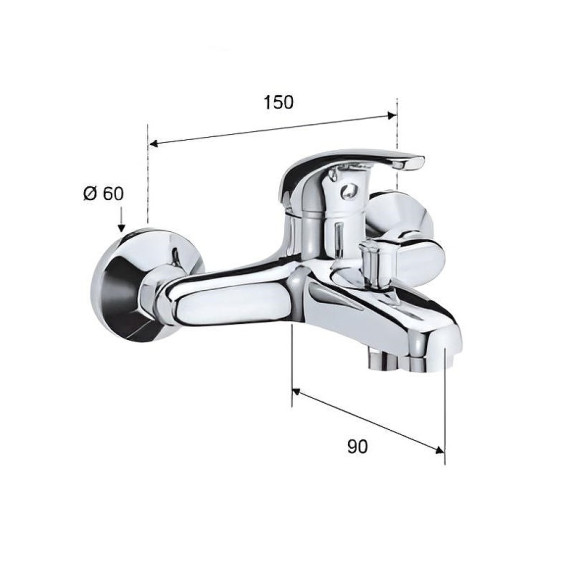 Смеситель для ванны Remer Серия 35 F052 Хром Смеситель для ванны Remer Серия 35 F052 Хром