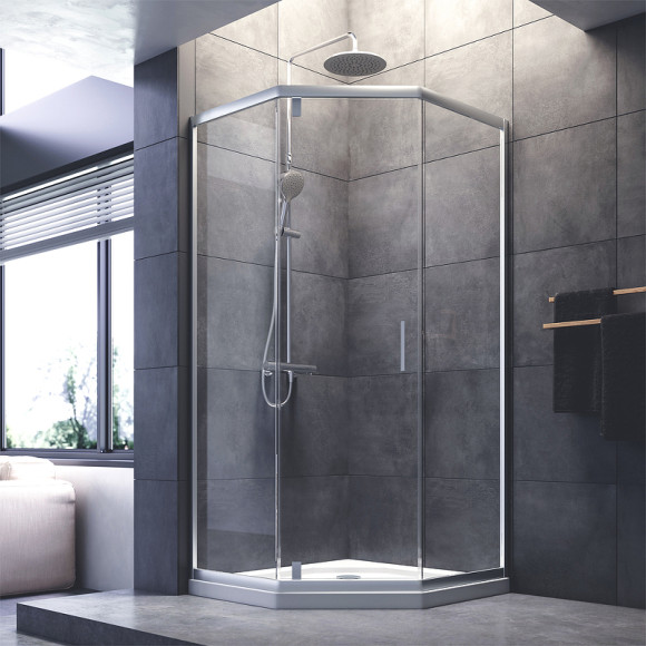 Душевой уголок AM.PM Gem 90x90 W90G-405-090MT профиль Хром матовый стекло прозрачное Душевой уголок AM.PM Gem 90x90 W90G-405-090MT профиль Хром матовый стекло прозрачное