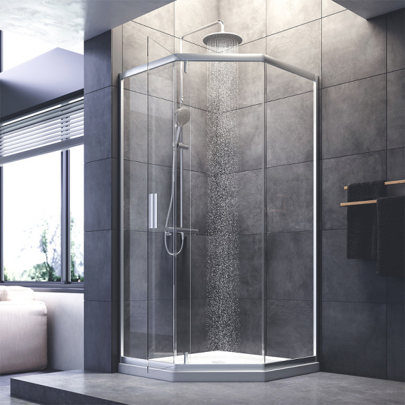 Душевой уголок AM.PM Gem 90x90 W90G-405-090MT профиль Хром матовый стекло прозрачное Душевой уголок AM.PM Gem 90x90 W90G-405-090MT профиль Хром матовый стекло прозрачное