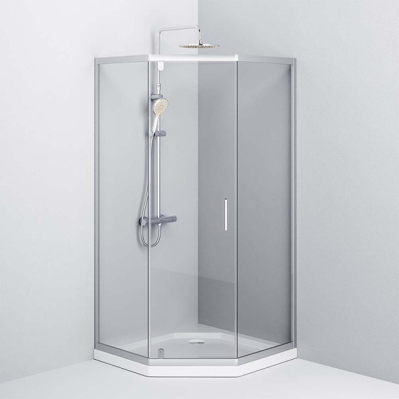 Душевой уголок AM.PM Gem 90x90 W90G-405-090MT профиль Хром матовый стекло прозрачное Душевой уголок AM.PM Gem 90x90 W90G-405-090MT профиль Хром матовый стекло прозрачное