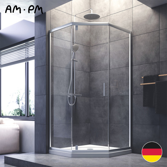Душевой уголок AM.PM Gem 90x90 W90G-405-090MT профиль Хром матовый стекло прозрачное Душевой уголок AM.PM Gem 90x90 W90G-405-090MT профиль Хром матовый стекло прозрачное