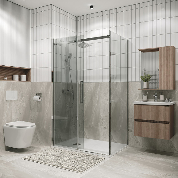 Душевой уголок Grossman Classic 120х80 120.K33.04.1280.10.00 профиль Хром стекло прозрачное