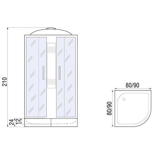 Душевая кабина River Rein 80x80 МТ 10000002414 с поддоном Душевая кабина River Rein 80x80 МТ 10000002414 с поддоном