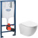 Комплект унитаза SantiLine SL-5005 с инсталляцией Grohe Rapid SL 38772001 с сиденьем Микролифт и клавишей смыва Хром