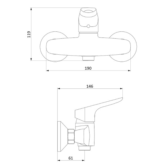 Смеситель для душа Damixa Jupiter 772000001 Хром