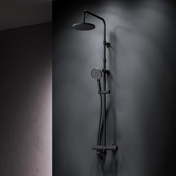 Душевая система AM.PM X-Joy F0785A522 с термостатом Черная матовая Душевая система AM.PM X-Joy F0785A522 с термостатом Черная матовая