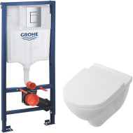 Комплект унитаза Villeroy&Boch O Novo 5660H101 с инсталляцией Grohe Rapid SL 38772001 с сиденьем Микролифт и клавишей смыва Хром Комплект унитаза Villeroy&Boch O Novo 5660H101 с инсталляцией Grohe Rapid SL 38772001 с сиденьем Микролифт и клавишей смыва Хром