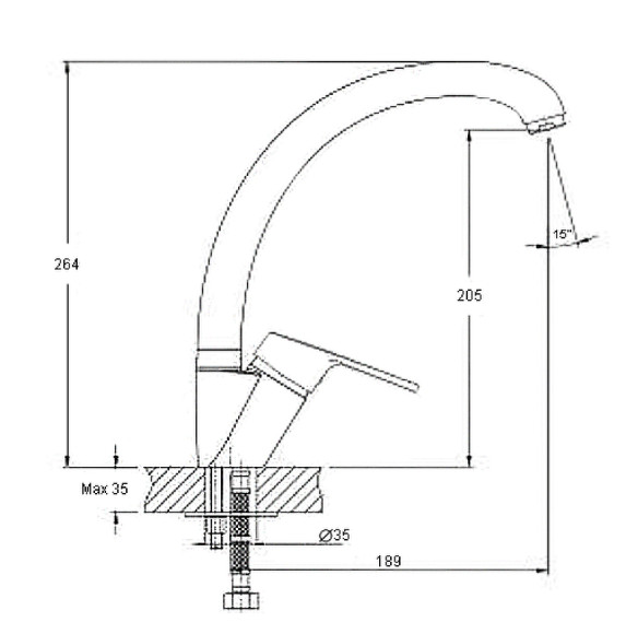 Смеситель для кухни GranFest Quarz Z3323 Песочный Смеситель для кухни GranFest Quarz Z3323 Песочный