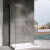 Душевая стенка Abber Zart 90x195 S91 профиль Хром стекло прозрачное
