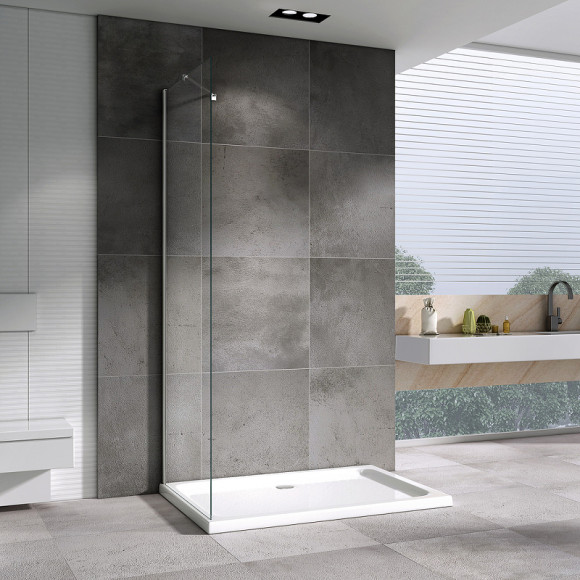 Душевая стенка Abber Zart 90x195 S91 профиль Хром стекло прозрачное Душевая стенка Abber Zart 90x195 S91 профиль Хром стекло прозрачное