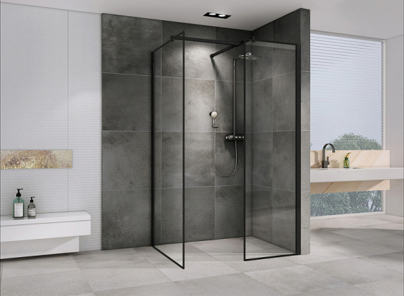 Душевая перегородка Abber Immer Offen 120 AG67129B профиль Черный стекло прозрачное Душевая перегородка Abber Immer Offen 120 AG67129B профиль Черный стекло прозрачное