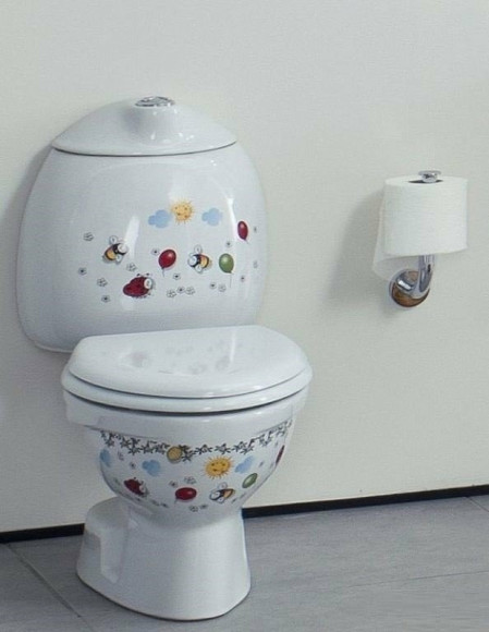 Унитаз компакт Creavit Cocuk CK310-11CB00E-FF00 Белый с декором без сиденья и бачка Унитаз компакт Creavit Cocuk CK310-11CB00E-FF00 Белый с декором без сиденья и бачка