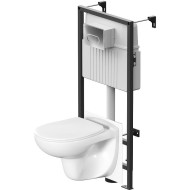 Комплект унитаза с инсталляцией Damixa Willow DX15.IS30251.1700 с сиденьем Микролифт и клавишей смыва Хром глянцевый