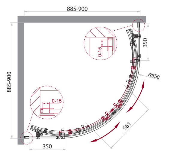 Душевой уголок BelBagno Acqua 90x90 ACQUA-R-2-90-C-Cr профиль Хром стекло прозрачное Душевой уголок BelBagno Acqua 90x90 ACQUA-R-2-90-C-Cr профиль Хром стекло прозрачное