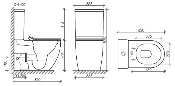 Унитаз компакт Ceramicanova Metropol CN4001 с бачком и сиденьем Микролифт