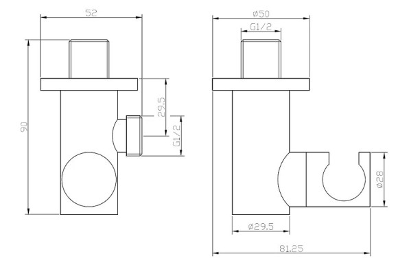 Шланговое подключение ESKO SH805 black Черное матовое
