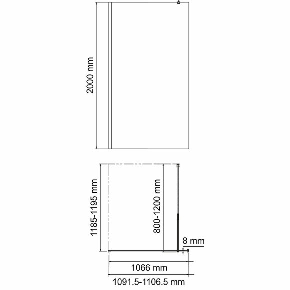 Душевая перегородка WasserKRAFT Rossel 110 28W46 профиль Серебристый стекло прозрачное