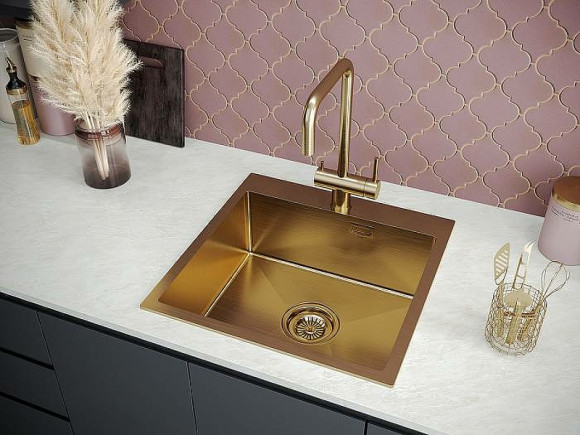 Кухонная мойка Paulmark Velten 51 PM905151-BG Брашированное золото Кухонная мойка Paulmark Velten 51 PM905151-BG Брашированное золото