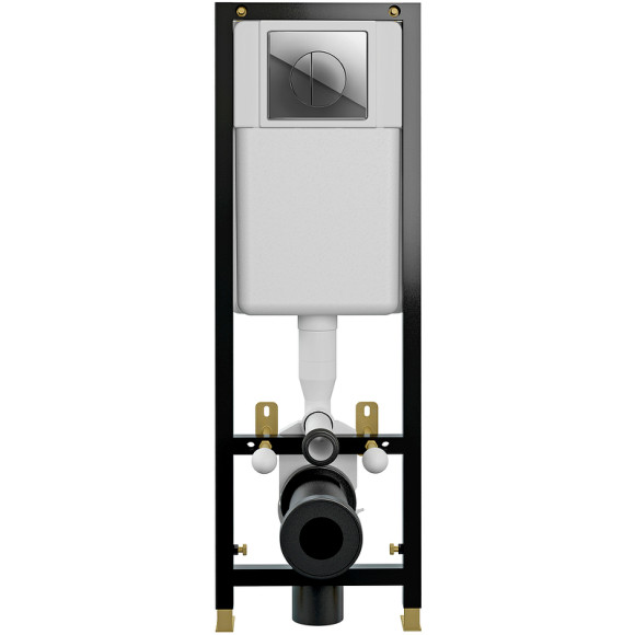 Комплект унитаза CeramaLux 2197 с инсталляцией Cersanit Black 35 S-IN-BLACK-Cg-w с сиденьем Микролифт и клавишей смыва Хром Комплект унитаза CeramaLux 2197 с инсталляцией Cersanit Black 35 S-IN-BLACK-Cg-w с сиденьем Микролифт и клавишей смыва Хром