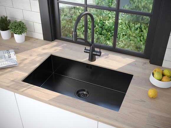 Кухонная мойка Paulmark Gerberg 74 Uni PM257444-GM Вороненая сталь Кухонная мойка Paulmark Gerberg 74 Uni PM257444-GM Вороненая сталь