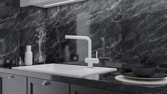 Смеситель для кухни Paulmark Dosse Do214418-431 Белый матовый