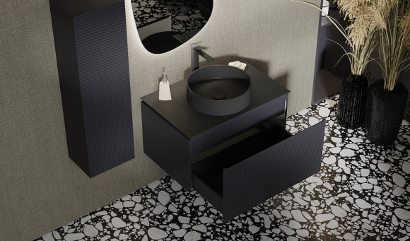 Тумба под раковину Jorno Stone 80 Stn.01.80/P/A/JR подвесная Антрацит