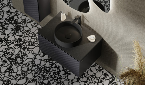 Тумба под раковину Jorno Stone 80 Stn.01.80/P/A/JR подвесная Антрацит