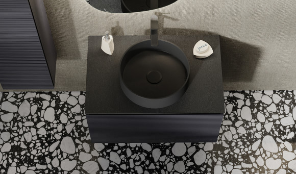 Тумба под раковину Jorno Stone 80 Stn.01.80/P/A/JR подвесная Антрацит