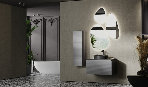 Тумба под раковину Jorno Stone 80 Stn.01.80/P/A/JR подвесная Антрацит