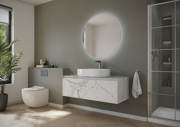 Тумба под раковину Sancos Stone 120 ST120SV подвесная Statuario White