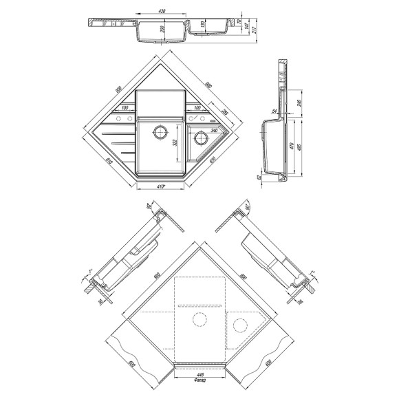Кухонная мойка Florentina Бомбей-900 20.375.J0900.302 Антрацит Кухонная мойка Florentina Бомбей-900 20.375.J0900.302 Антрацит