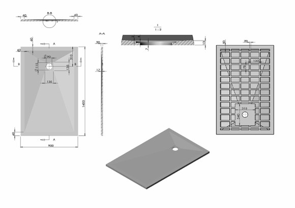 Душевой поддон из искусственного камня Vincea 140x90 VST-4SR9014W Белый матовый