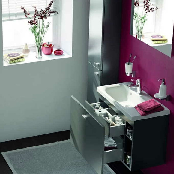 Тумба под раковину Ideal Standard Connect Space 60 C6743KR подвесная Серая глянцевая