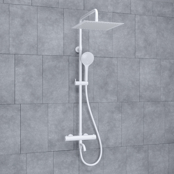 Душевая система WasserKRAFT A188.163.155.WM Thermo с термостатом Белый матовый