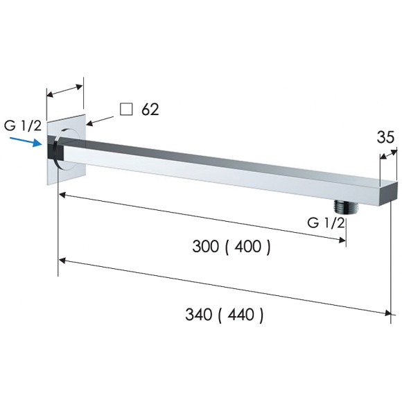 Кронштейн для верхнего душа Remer 348Q30BG Золото брашированное Кронштейн для верхнего душа Remer 348Q30BG Золото брашированное