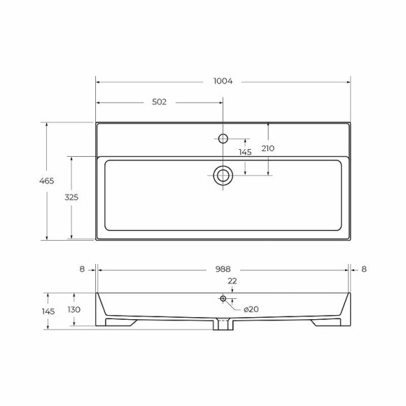 Раковина Cezares 100 CZR-MIL-100-LVB Bianco Opaco