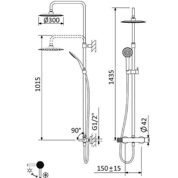 Душевая система Cezares Leaf LEAF-CDA-30-L-01 Хром