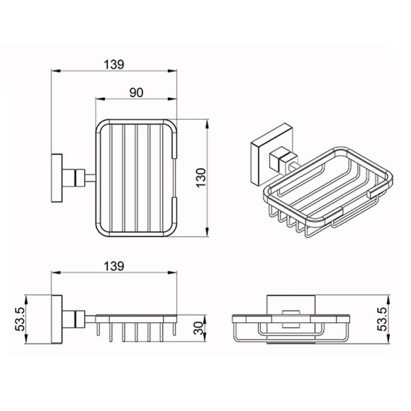 Мыльница Azario Rina AZ-87009 Хром Мыльница Azario Rina AZ-87009 Хром