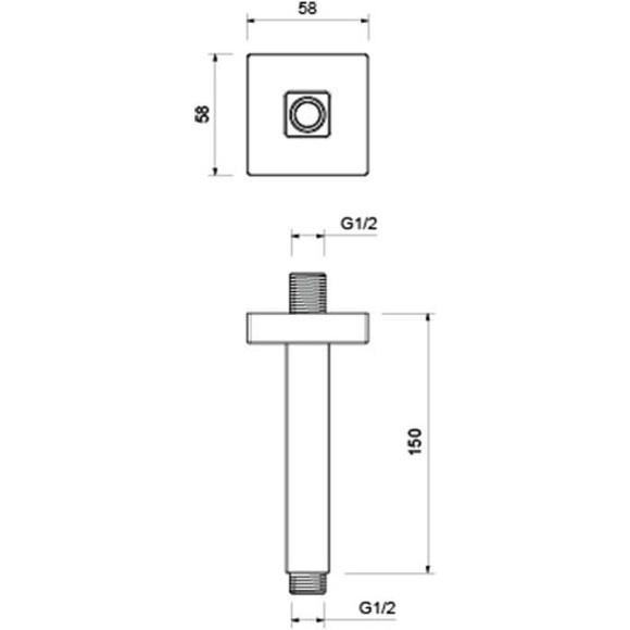 Кронштейн для верхнего душа Aquatek AQ2172MB Черный матовый Кронштейн для верхнего душа Aquatek AQ2172MB Черный матовый