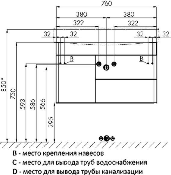 Тумба под раковину Aquaton Беверли 80 1A235501BV010 подвесная Белый глянец