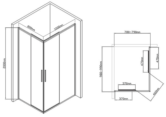 Душевой уголок Vincea Slim-U 100x80 VSS-2SU8010CL профиль Хром стекло прозрачное
