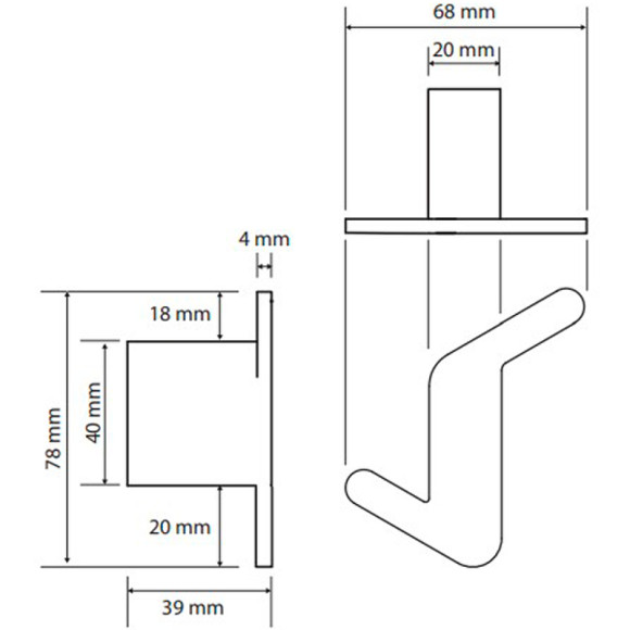 Крючок Bemeta Organic R 157106201 Хром Крючок Bemeta Organic R 157106201 Хром