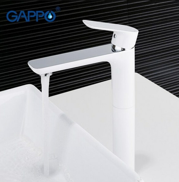 Смеситель для раковины Gappo G1048-2 Белый Хром Смеситель для раковины Gappo G1048-2 Белый Хром