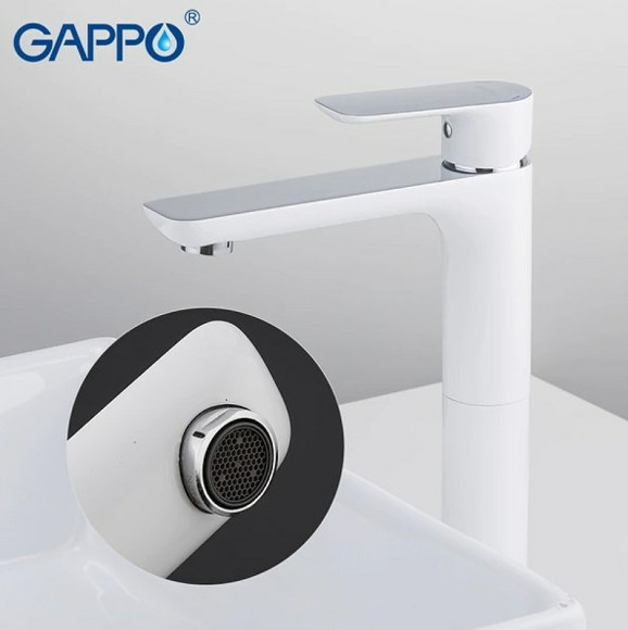 Смеситель для раковины Gappo G1048-2 Белый Хром Смеситель для раковины Gappo G1048-2 Белый Хром