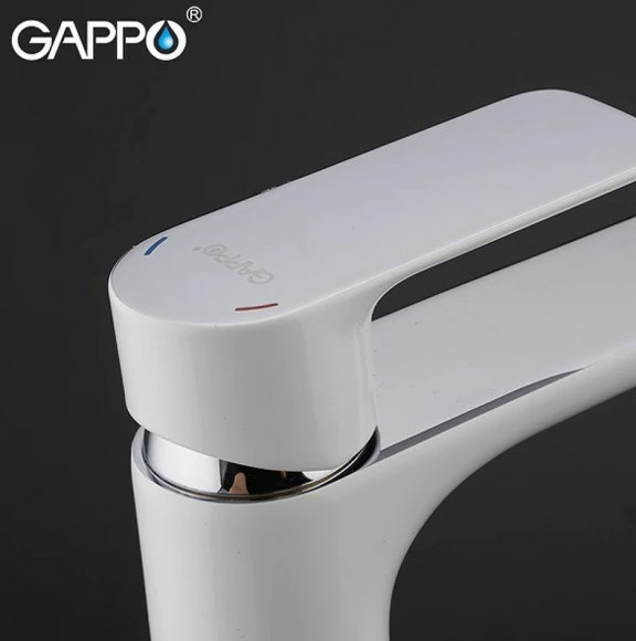 Смеситель для раковины Gappo G1048-2 Белый Хром Смеситель для раковины Gappo G1048-2 Белый Хром